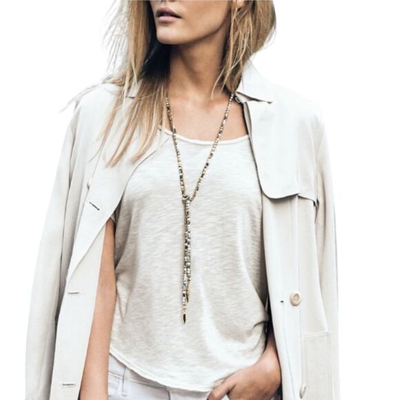 Stella & Dot Mixed Metal “ZOE” Lariat Necklace Crystal Tri Color - Picture 2 of 6